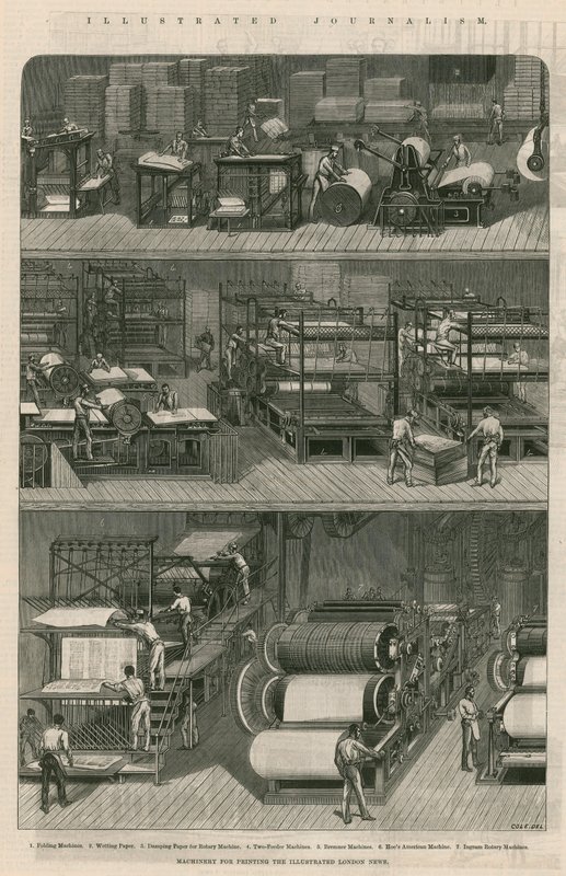 Periodismo Ilustrado: Maquinaria para imprimir el Illustrated London News de English School