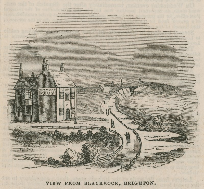 Ilustración que representa el deslizamiento de tierras en Brighton de English School