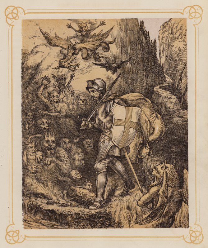 Ilustración para El progreso del peregrino de Bunyan (litografía) de English School