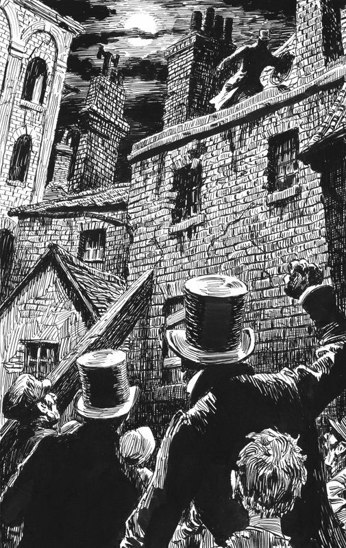Ilustración para Oliver Twist de Charles Dickens de English School