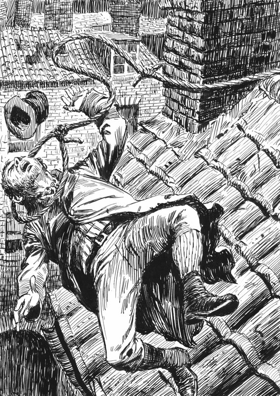 Ilustración para Oliver Twist de Charles Dickens de English School
