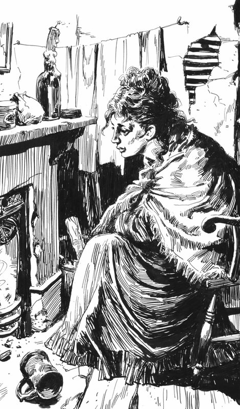 Ilustración para Oliver Twist de Charles Dickens de English School