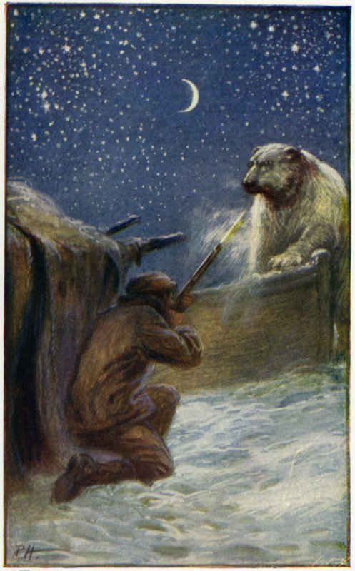 Ilustración para Peter The Whaler de William H G Kingston (litografía en color) de English School