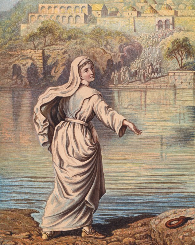 Ilustración de El progreso del peregrino de John Bunyan (litografía en color) de English School