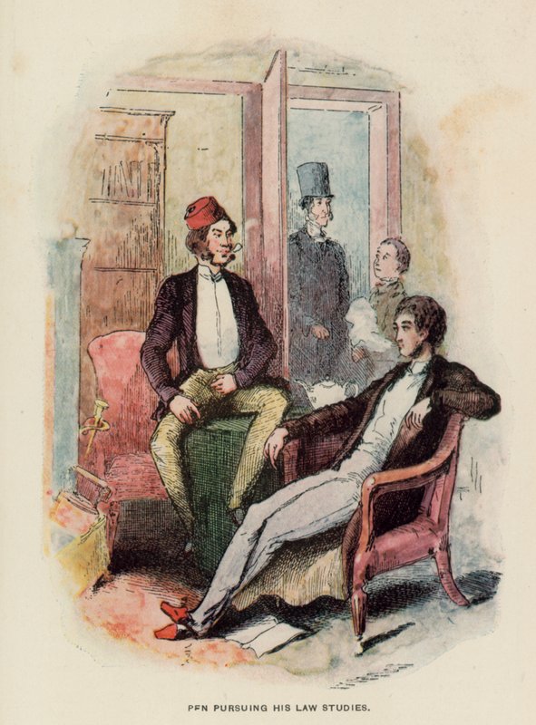 Ilustración para La historia de Pendennis de Thackeray de English School