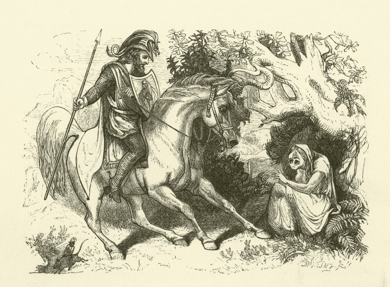 Ilustración de La historia de Sir Thomas Thumb (grabado) de English School