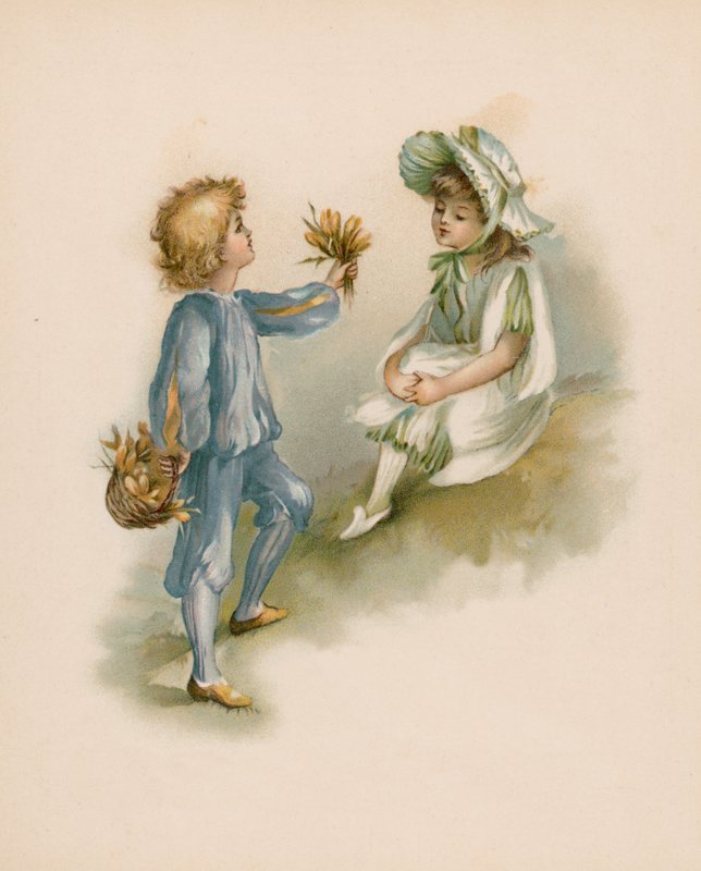 Ilustración para El lenguaje de las flores (cromolito) de English School