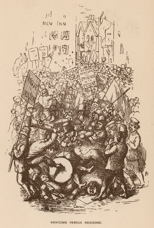 Ilustración para The Newcomes de Thackeray de English School
