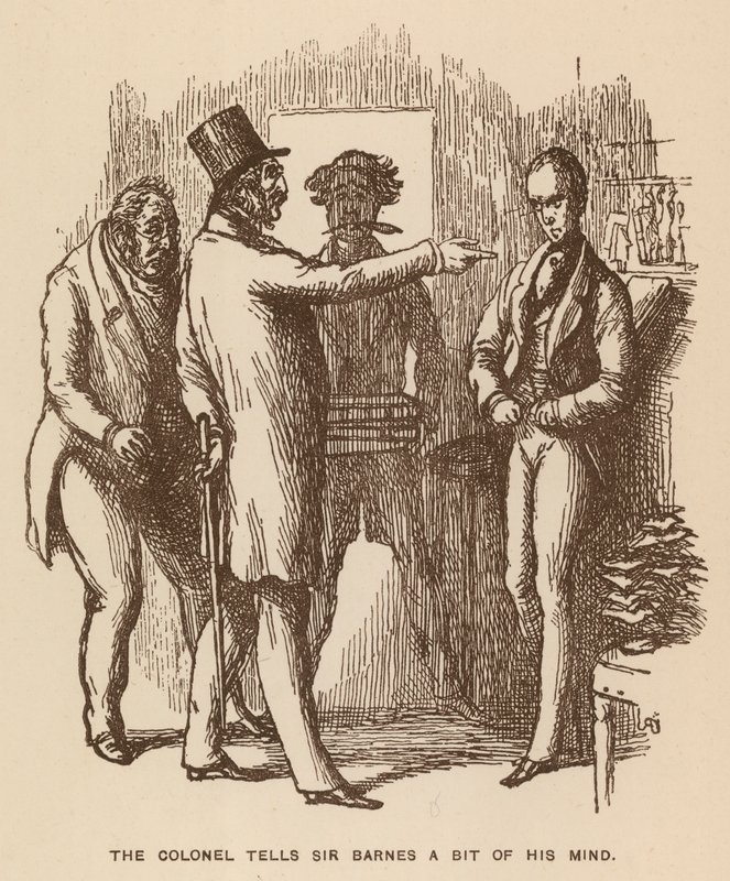 Ilustración para The Newcomes de Thackeray de English School