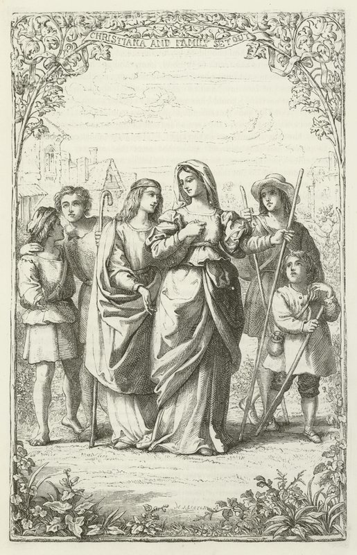 Ilustración para El progreso del peregrino de John Bunyan de English School