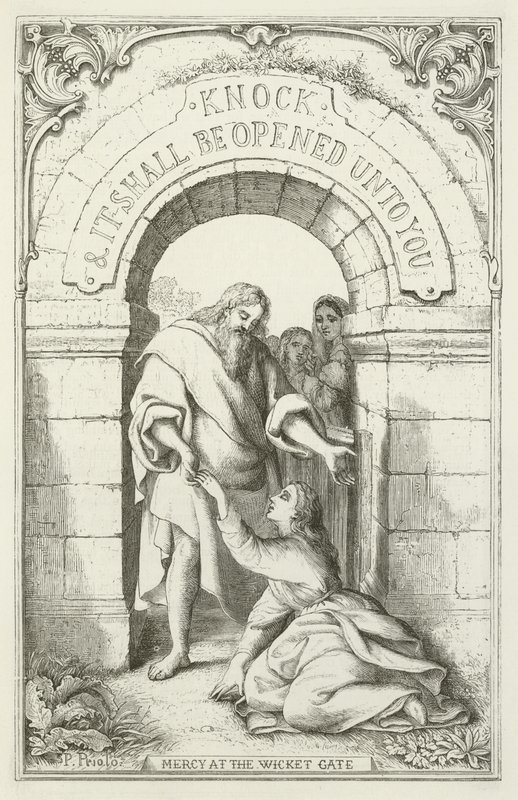 Ilustración para El progreso del peregrino de John Bunyan de English School