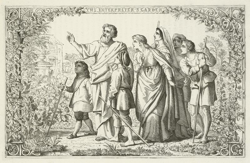 Ilustración para El progreso del peregrino de John Bunyan de English School