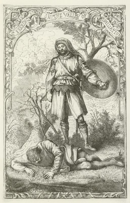 Ilustración para El progreso del peregrino de John Bunyan de English School