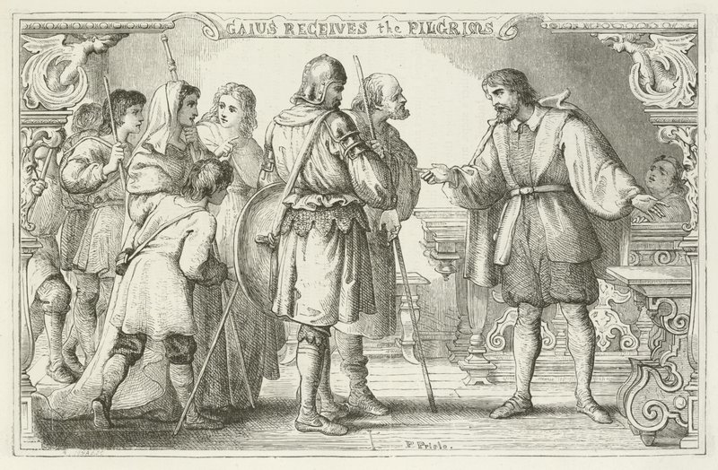 Ilustración para El progreso del peregrino de John Bunyan de English School