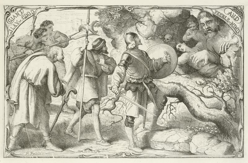 Ilustración para El progreso del peregrino de John Bunyan de English School
