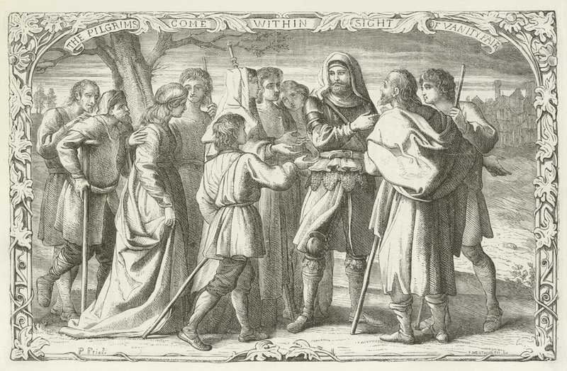 Ilustración para El progreso del peregrino de John Bunyan de English School