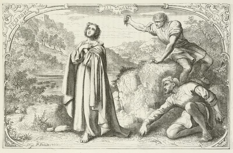 Ilustración para El progreso del peregrino de John Bunyan de English School