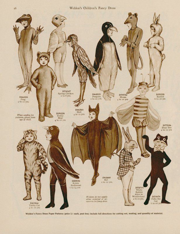 Ilustración para el catálogo de disfraces infantiles de Weldon. de English School