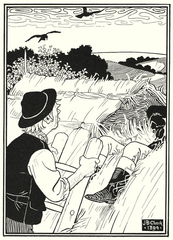 Ilustración de las Aventuras del Barón Munchausen (grabado) de English School