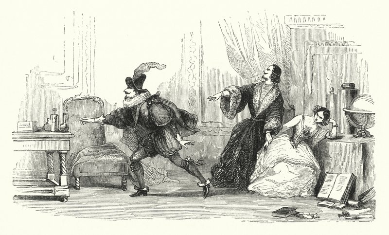 Ilustración para el ballet Le Diable boiteux, o El diablo en dos palos (grabado) de English School