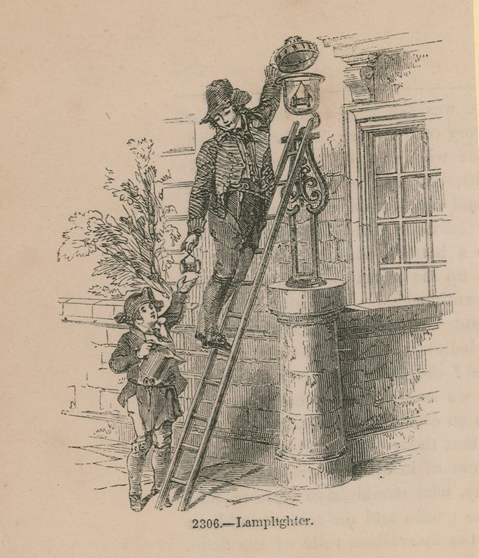 Ilustración de un farolero de English School