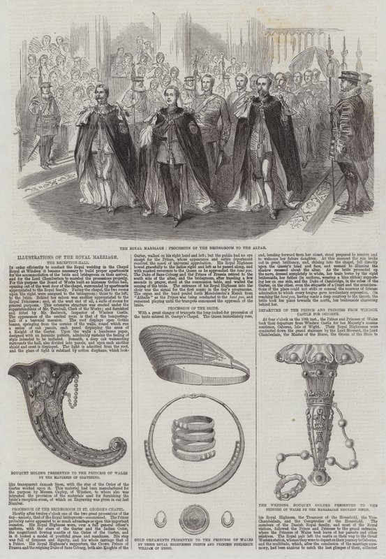 Ilustraciones del matrimonio real, el salón de recepción (grabado) de English School