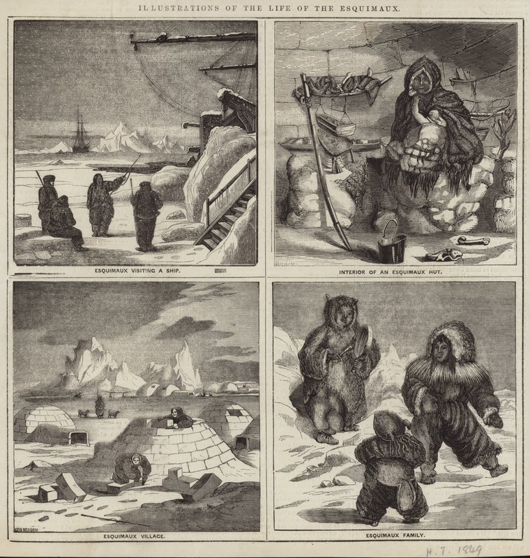 Ilustraciones de la vida de los esquimales de English School