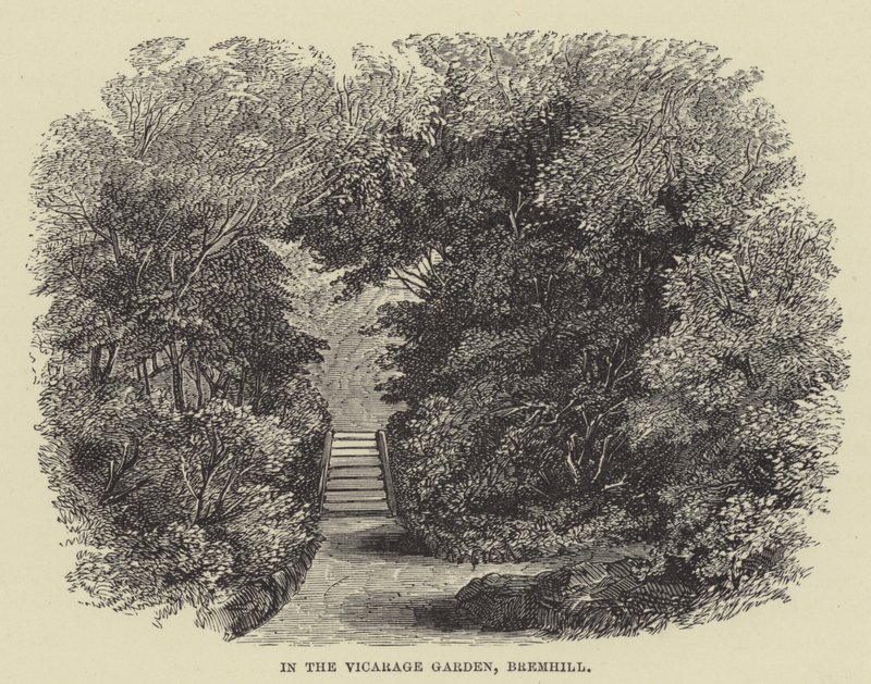 En el jardín de la vicaría, Bremhill (grabado) de English School