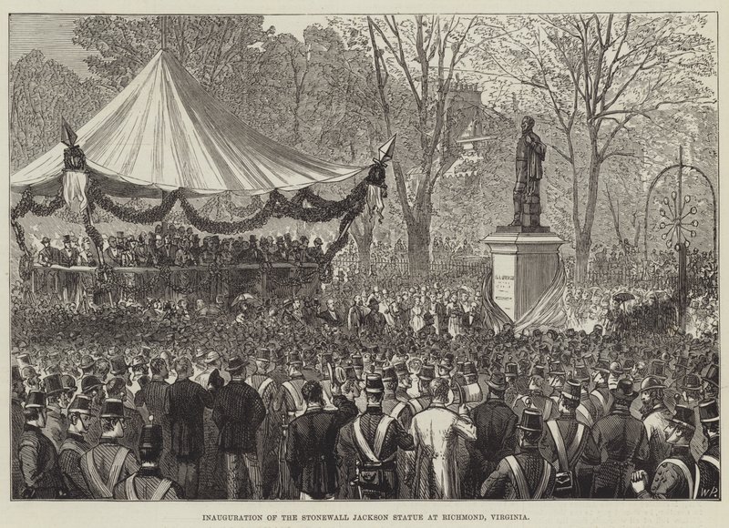 Inauguración de la estatua de Stonewall Jackson en Richmond, Virginia (grabado) de English School