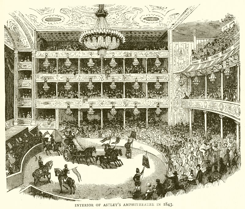 Interior del anfiteatro de Astley en 1843 de English School