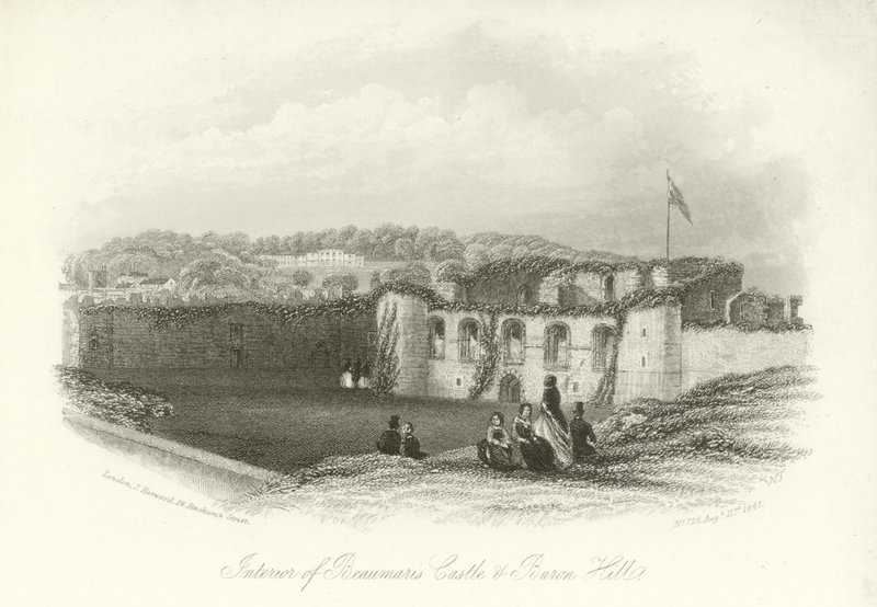 Interior del Castillo de Beaumaris y Villa del Barón de English School