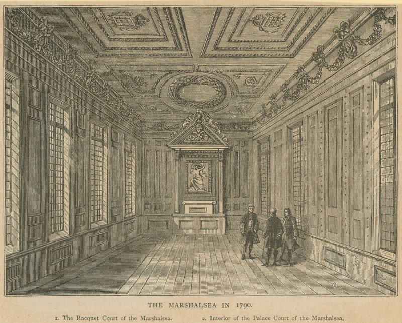 Interior del Palacio de la Corte de la Prisión Marshalsea de English School