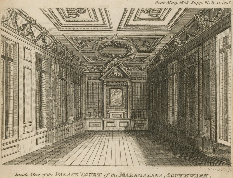 Interior del Palacio de la Corte de la Prisión Marshalsea de English School