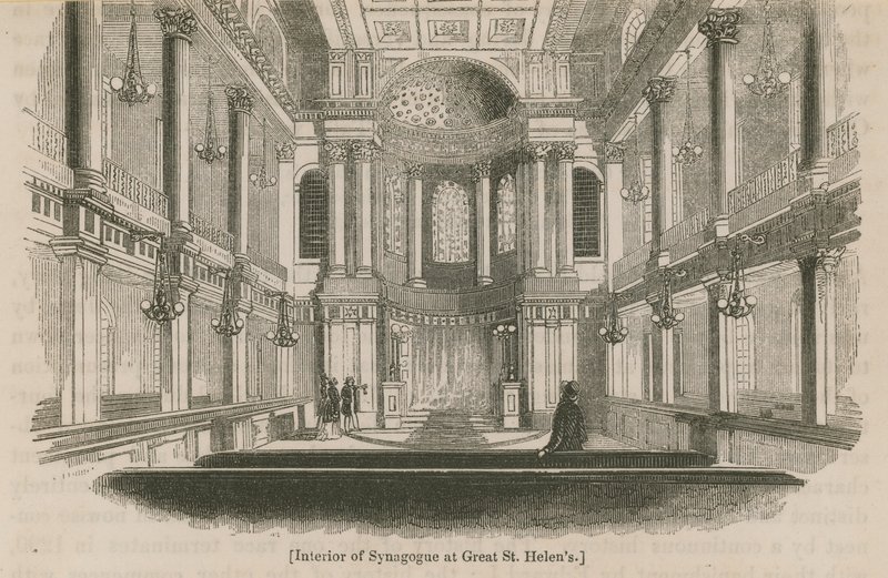 Interior de la Sinagoga en Great St Helens, Londres de English School