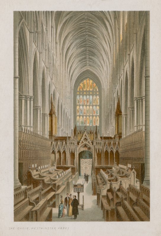 Interior del Coro de la Abadía de Westminster de English School