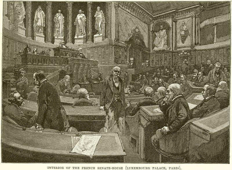 Interior del Senado Francés (Palacio de Luxemburgo, París) de English School
