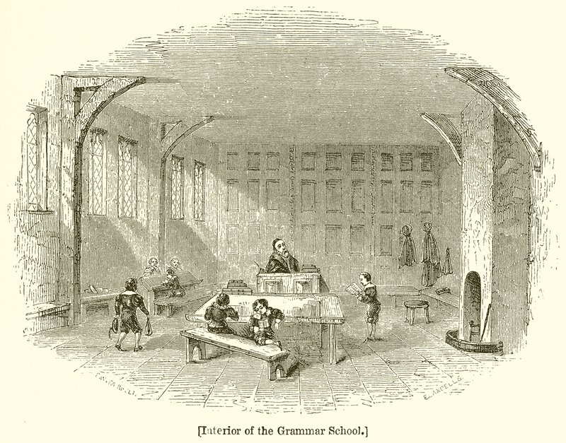 Interior de la escuela de gramática de English School