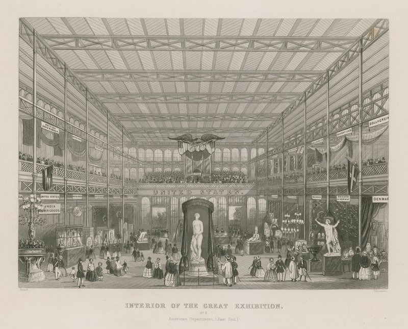 Interior de la Gran Exposición, 1851, Departamento Americano (Extremo Este) de English School
