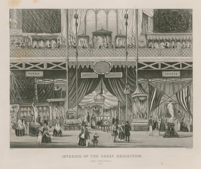 Interior de la Gran Exposición, 1851, Egipto, Turquía y Grecia de English School