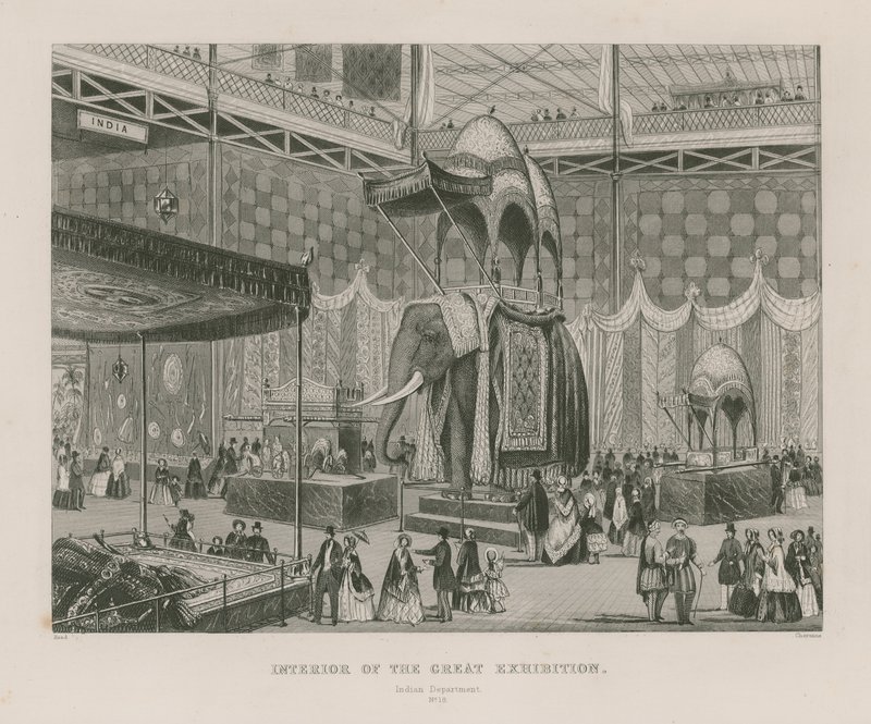Interior de la Gran Exposición, 1851, Departamento Indio de English School