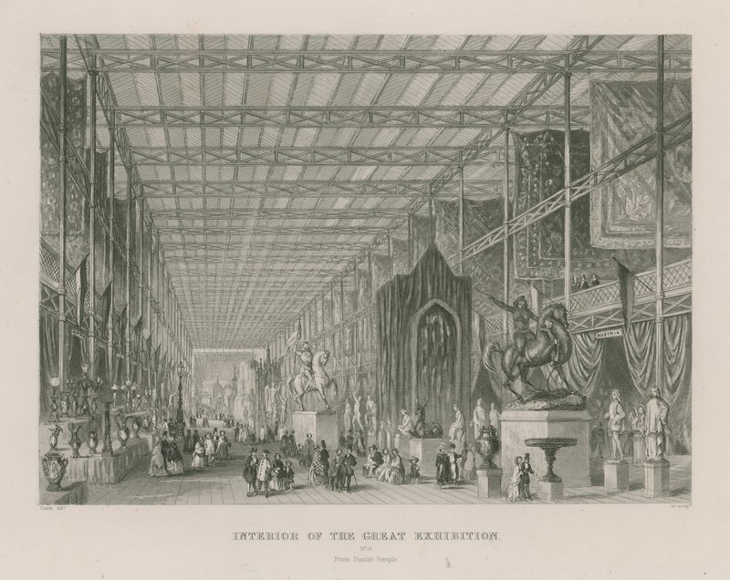 Interior de la Gran Exposición, 1851, desde el Templo de Dante de English School