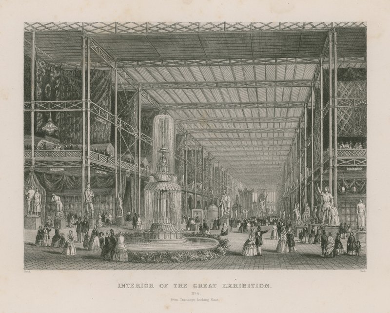 Interior de la Gran Exposición, 1851, desde el Transepto mirando al este de English School