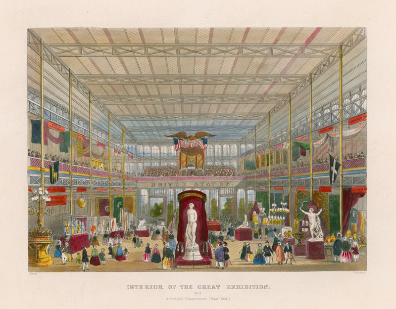 Interior de la Gran Exposición, Departamento Americano (Extremo Este) de English School