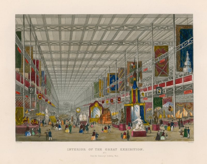 Interior de la Gran Exposición, desde el transepto mirando al oeste de English School