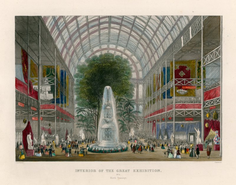 Interior de la Gran Exposición, transepto norte de English School