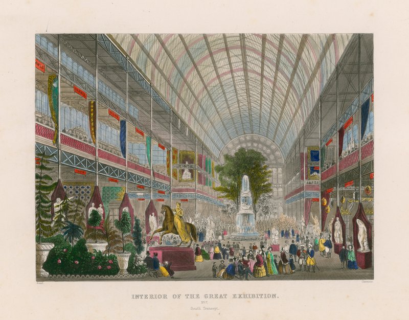 Interior de la Gran Exposición, transepto sur de English School