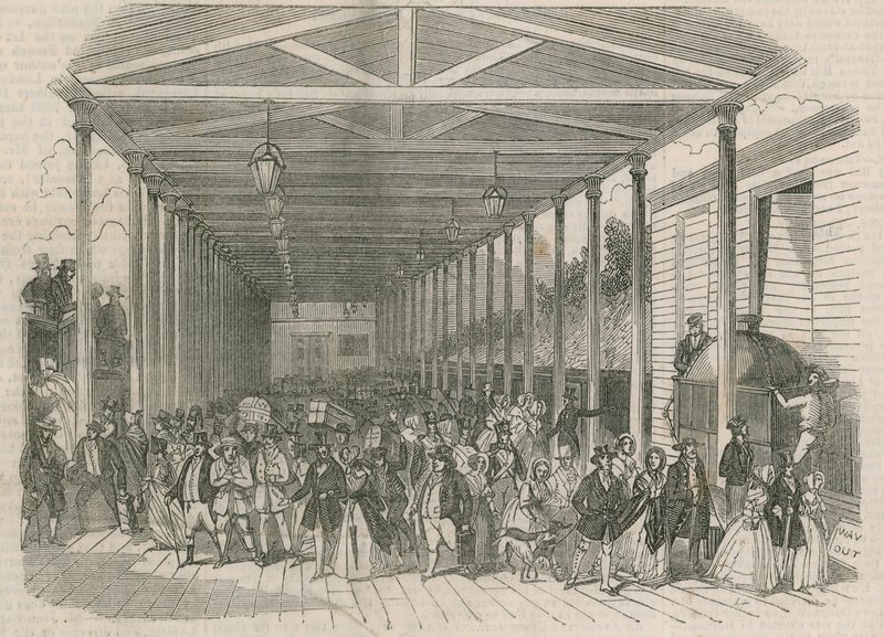 Interior de la terminal del Great Western Railway de English School