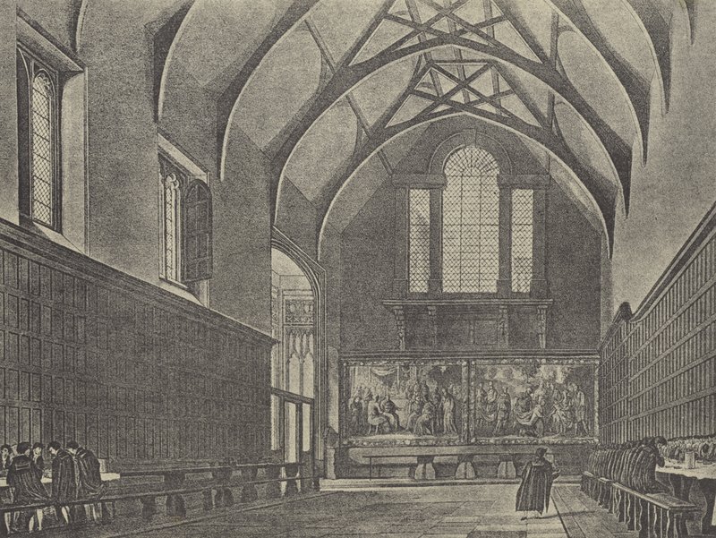 Interior del salón, 1816 (grabado) de English School