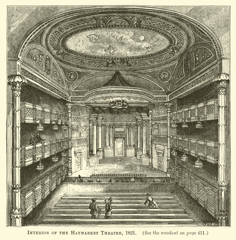 Interior del Teatro Haymarket, 1821 de English School