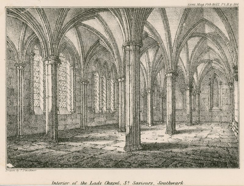 Interior de la Capilla de la Virgen, St Saviours, Southwark de English School